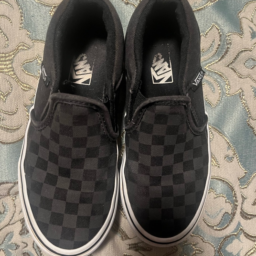 Vans Black Checkerboard Slip-Ons